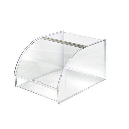 Azar Displays Clear Acrylic Display Case W/ Curved Metal Hinged Lift-Open Lid 400442